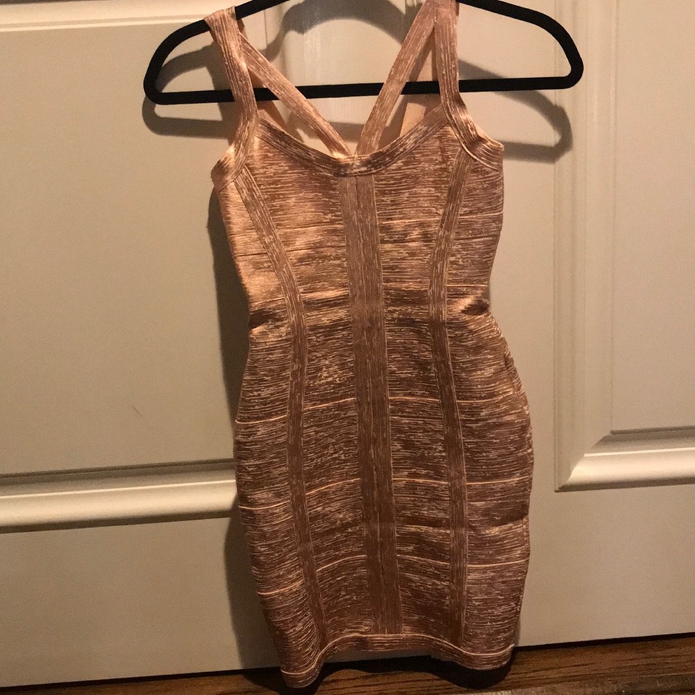 Rose gold bandage dress